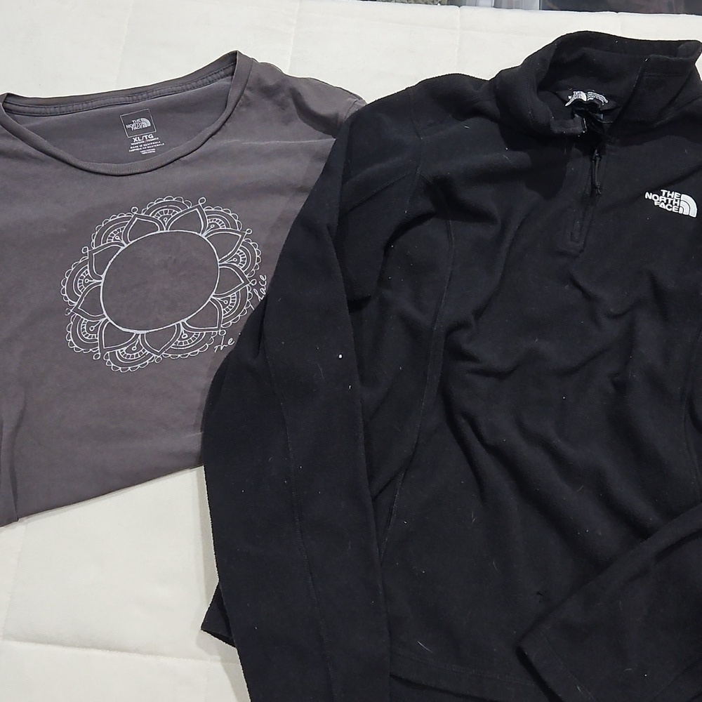 The North Face Women's Charcoal Mandala Tee AND black pullover - Picture 1 of 7
